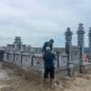 Lắp lan can khu lăng dòng họ Thợ An Thịnh lắp lan can đá xanh và cổng tứ trụ cho khu lăng dòng họ